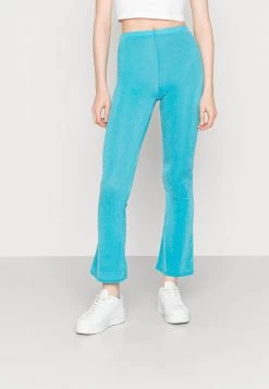 Nly By Nelly LUREX FLARE PANT - Stoffhose - Turquoise, Damen