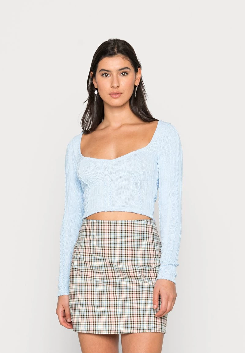 Nly By Nelly FLIRTY CABLE TOP - Strickpullover - Blue, Damen 3 Nly By Nelly FLIRTY CABLE TOP - Strickpullover - Blue, Damen