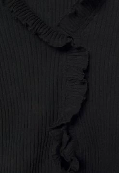 Nly By Nelly FRILL EDGE - Strickjacke - Black, Damen -Nly by Nelly Verkaufsladen 8549f8a473fc48049bc4bb34faaa008a