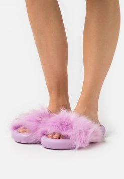 Nly By Nelly FLUFFY SLIDER - Pantolette Flach - Purple, Damen