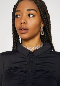 Nly By Nelly LOVELY COLLAR - Hemdbluse - Black, Damen -Nly by Nelly Verkaufsladen 94125ac7019644e49be4413c4f70aa68