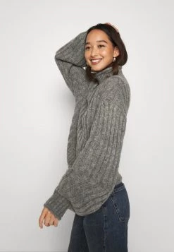 Nly By Nelly LOVELY CHUNKY - Strickpullover - Grey Melange, Damen -Nly by Nelly Verkaufsladen 96177ba0ea544de9baf8db94863cf981