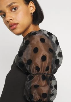 Nly By Nelly PUFF SLEEVES - Langarmshirt - Black, Damen -Nly by Nelly Verkaufsladen 9bb4d33716e94f1bb6172381af281457