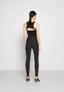 Nly By Nelly COATED ZIP PANTS - Stoffhose - Black, Damen -Nly by Nelly Verkaufsladen 9dadabc025fe4ef1af68f04dbbc9ae9b