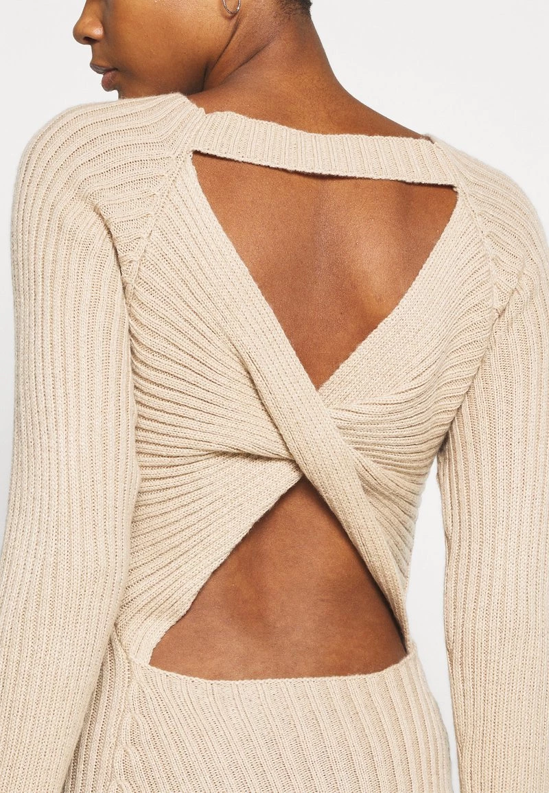 Nly By Nelly TWISTED BACK DRESS - Strickkleid - Beige, Damen 8 Nly By Nelly TWISTED BACK DRESS - Strickkleid - Beige, Damen – Bild 6