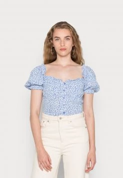 Nly By Nelly FLIRTY BUTTON BLOUSE - Bluse - Blue, Damen