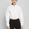 Nly By Nelly CROPPED ZIP HOODIE - Sweatjacke - White, Damen -Nly by Nelly Verkaufsladen a048d21b8f8e42bc9ab8ce5726baed20