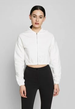Nly By Nelly CROPPED ZIP HOODIE - Sweatjacke - White, Damen