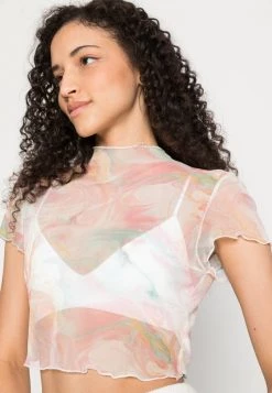 Nly By Nelly CROPPED - T-Shirt Print - Pastelle Abstract, Damen -Nly by Nelly Verkaufsladen a0e3c21805c2477ab5b3bdc1b84752a9