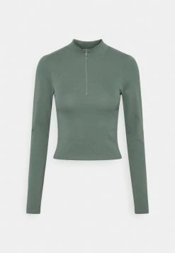 Nly By Nelly SPORTY ZIP - Langarmshirt - Dark Green, Damen