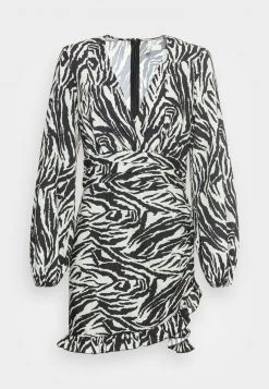 Nly By Nelly ROMANTIC DRESS - Cocktailkleid/festliches Kleid - Zebra, Damen -Nly by Nelly Verkaufsladen ae8b8ff955b44a40b97c87a35a4ce905