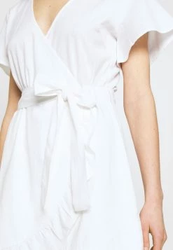 Nly By Nelly WRAPPED FRILL DRESS - Freizeitkleid - White, Damen -Nly by Nelly Verkaufsladen af1787bd116e4689aba7fd111e89ddac