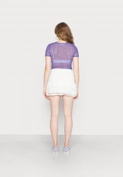 Nly By Nelly FRILL SMOCK SKIRT - A-Linien-Rock - White, Damen -Nly by Nelly Verkaufsladen b046a17373654b67a932a8b7eb7270da