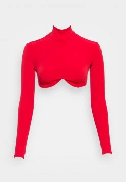 Nly By Nelly WIRE CROP - Langarmshirt - Red, Damen -Nly by Nelly Verkaufsladen b1996de13f4c419bb552415c39edca98
