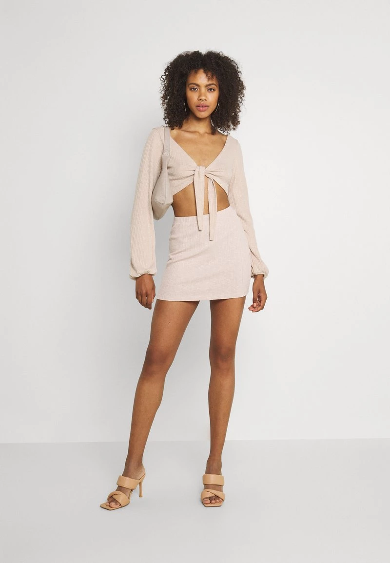 Nly By Nelly TIE SKIRT SET - Minirock - Beige, Damen 4 Nly By Nelly TIE SKIRT SET - Minirock - Beige, Damen – Bild 2