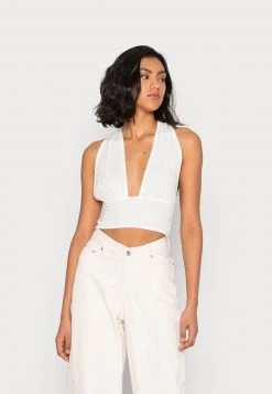 Nly By Nelly HALTERNECK CROP - Top - White, Damen