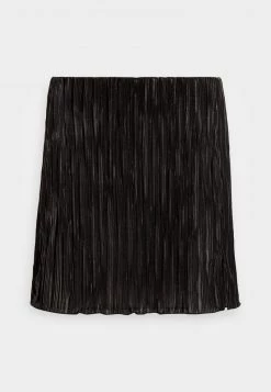 Nly By Nelly PLISSÉ SLIT SKIRT - Minirock - Black, Damen -Nly by Nelly Verkaufsladen b601e2718c1c46ba8a2197175fcbe128