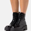Nly By Nelly LOW SHAFT BOOT - Plateaustiefelette - Shiny Black, Damen -Nly by Nelly Verkaufsladen b67bc541d77b4208beaa9d1c36a9ce53