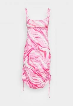Nly By Nelly DRAPY PRINT DRESS - Freizeitkleid - Pink Swirl, Damen -Nly by Nelly Verkaufsladen b8636895edf6449fb770849f7afa3973