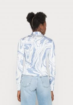 Nly By Nelly SLIM SOFT - Hemdbluse - Denim Swirl, Damen -Nly by Nelly Verkaufsladen b989395899bb4535ad2e0f8cc438318a