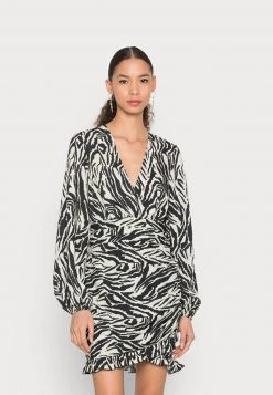 Nly By Nelly ROMANTIC DRESS - Cocktailkleid/festliches Kleid - Zebra, Damen
