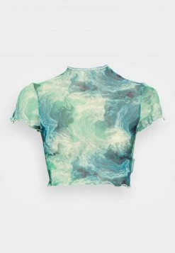 Nly By Nelly CROPPED - T-Shirt Print - Ocean Abstract, Damen -Nly by Nelly Verkaufsladen c295d43764254587a098172e4b481f14