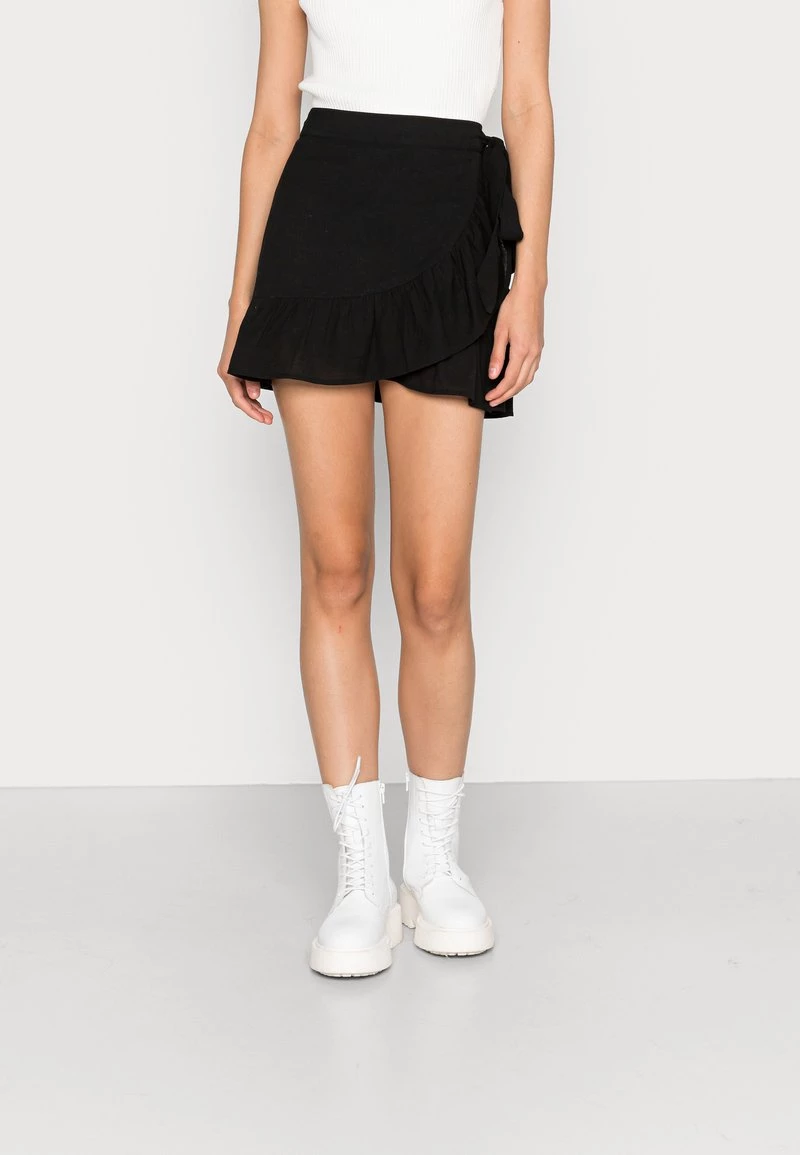 Nly By Nelly WRAP FRILL SKIRT - Minirock - Black, Damen 3 Nly By Nelly WRAP FRILL SKIRT - Minirock - Black, Damen
