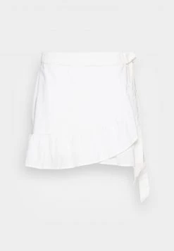 Nly By Nelly WRAP FRILL SKIRT - Minirock - White, Damen -Nly by Nelly Verkaufsladen c34fbc2931a9427aa8fe17114c5886d9