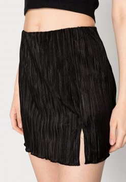 Nly By Nelly PLISSÉ SLIT SKIRT - Minirock - Black, Damen -Nly by Nelly Verkaufsladen c6b47b5d562846f7a37e2941d3b29b14