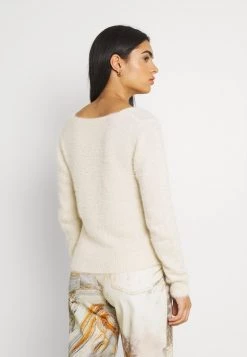 Nly By Nelly DEEP V-NECK FUZZY - Strickpullover - Offwhite, Damen -Nly by Nelly Verkaufsladen c812c5e84c0b4bce97badd3d72e5a1e2
