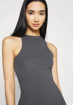 Nly By Nelly SPORTY HIGH NECK DRESS - Jerseykleid - Offblack, Damen -Nly by Nelly Verkaufsladen cd78d82ed00248eb838f38b82f568557