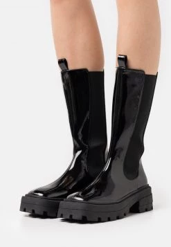 Nly By Nelly SLENDER CHELSEA BOOT - Plateaustiefel - Shiny Black, Damen