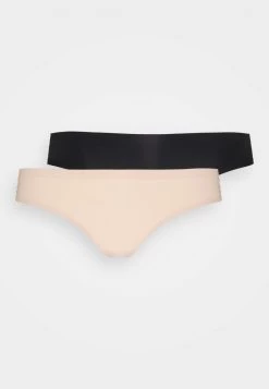 Nly By Nelly SEAMLESS THONG 2 PACK - String - Black/beige, Damen -Nly by Nelly Verkaufsladen d26e863c18a04a94bd6fd25016219044