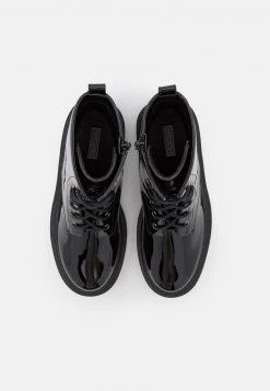 Nly By Nelly LOW SHAFT BOOT - Plateaustiefelette - Shiny Black, Damen -Nly by Nelly Verkaufsladen d6731ee49a6f4cb59463bcd3cde397b5