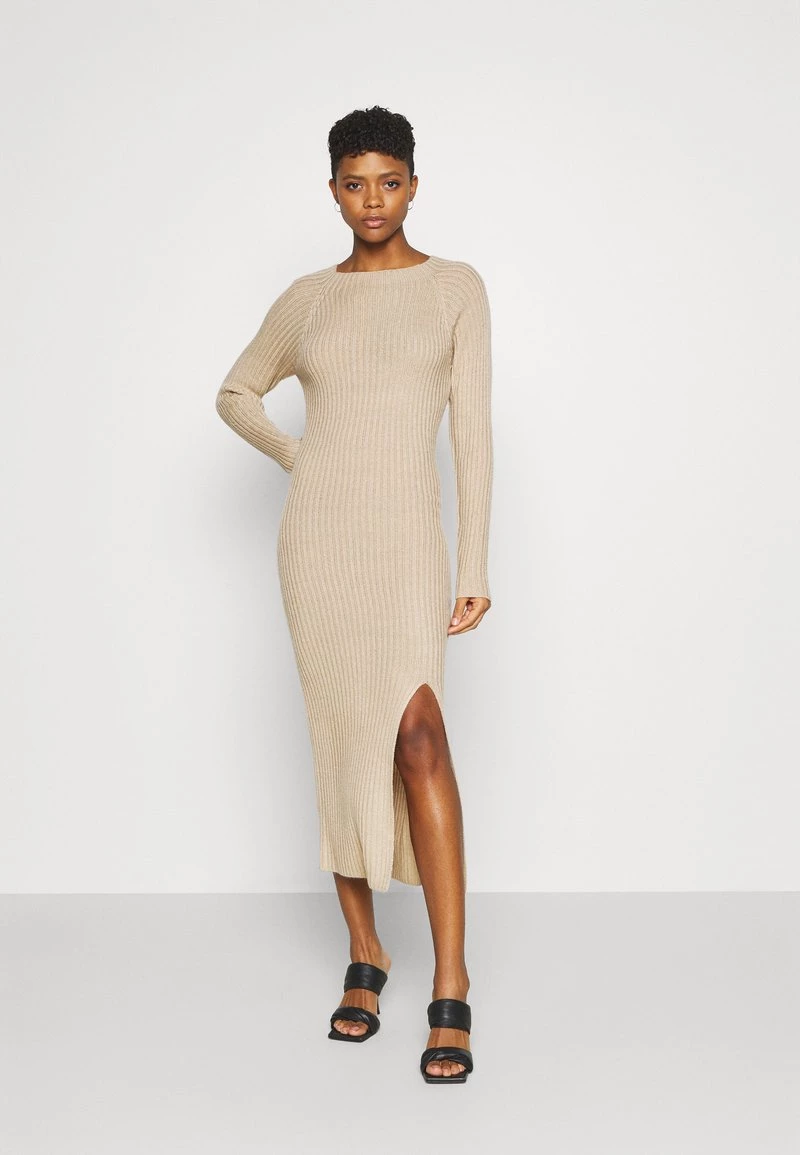 Nly By Nelly TWISTED BACK DRESS - Strickkleid - Beige, Damen 3 Nly By Nelly TWISTED BACK DRESS - Strickkleid - Beige, Damen