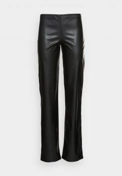 Nly By Nelly LOW WAIST PANT - Stoffhose - Black, Damen -Nly by Nelly Verkaufsladen e104bf583d50441aa399f1199c885e5a