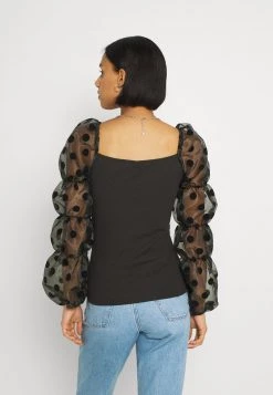 Nly By Nelly PUFF SLEEVES - Langarmshirt - Black, Damen -Nly by Nelly Verkaufsladen e4ec2382dcc5457fbd3d21084aab6d7a