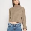 Nly By Nelly CROPPED TURTLE NECK - Strickpullover - Taupe, Damen -Nly by Nelly Verkaufsladen e7922554cae645cb8707942feaa9a175