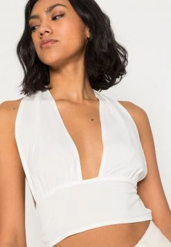 Nly By Nelly HALTERNECK CROP - Top - White, Damen -Nly by Nelly Verkaufsladen e98b745a56a9469fb2c579a66a2b31d9