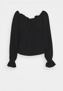 Nly By Nelly CUTE FRILL BLOUSE - Bluse - Black, Damen