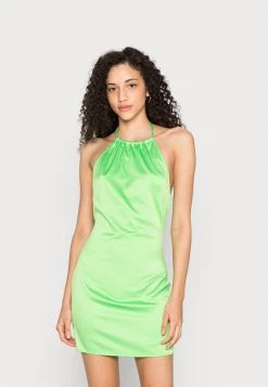 Nly By Nelly GLOSSY HALTERNECK DRESS - Cocktailkleid/festliches Kleid - Light Green, Damen