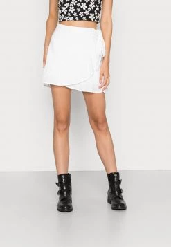 Nly By Nelly WRAP FRILL SKIRT - Minirock - White, Damen