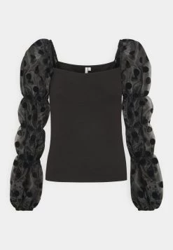 Nly By Nelly PUFF SLEEVES - Langarmshirt - Black, Damen -Nly by Nelly Verkaufsladen f57b8613fdc04b409e8ea07f4f234cae