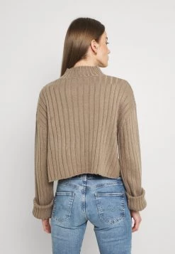 Nly By Nelly CROPPED TURTLE NECK - Strickpullover - Taupe, Damen -Nly by Nelly Verkaufsladen f62a6cac69564937bed33fdbcb9a78ff