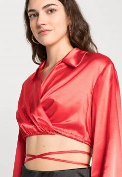 Nly By Nelly WRAP BLOUSE - Langarmshirt - Red, Damen -Nly by Nelly Verkaufsladen f669a4e5822546a183908b236ebc89d4