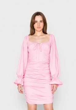 Nly By Nelly LUCKY DAY RUCHE DRESS - Freizeitkleid - Hot Pink, Damen