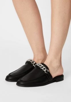 Nly By Nelly CHUNKY CHAIN LOAFER - Pantolette Flach - Black, Damen