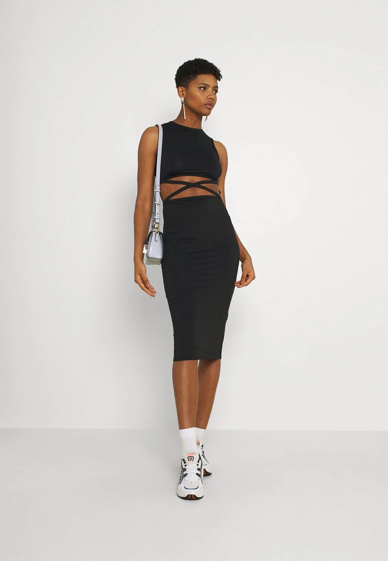 Nly By Nelly CROSS WAIST MIDI DRESS - Jerseykleid - Black, Damen 4 Nly By Nelly CROSS WAIST MIDI DRESS - Jerseykleid - Black, Damen – Bild 2