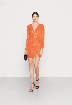Nly By Nelly MOST WANTED SEQUIN DRESS - Cocktailkleid/festliches Kleid - Orange, Damen -Nly by Nelly Verkaufsladen ff47dc04a15c48c7a0e41dce5f1601d5